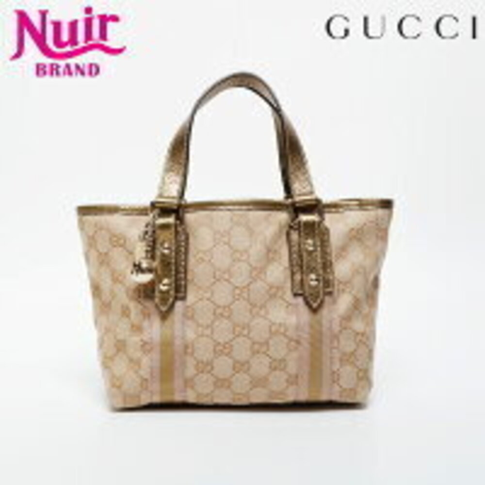Gucci GG Canvas Gold Handbag Beige